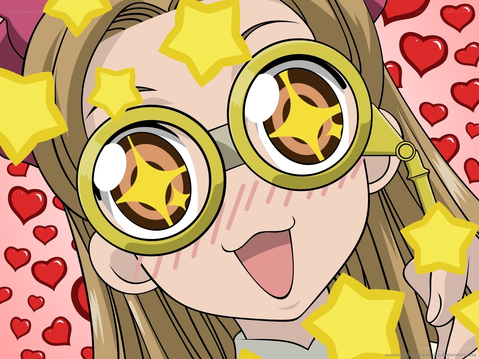 anime girl with star eyes