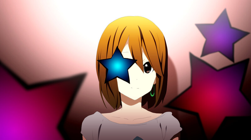 anime girl with star eyes