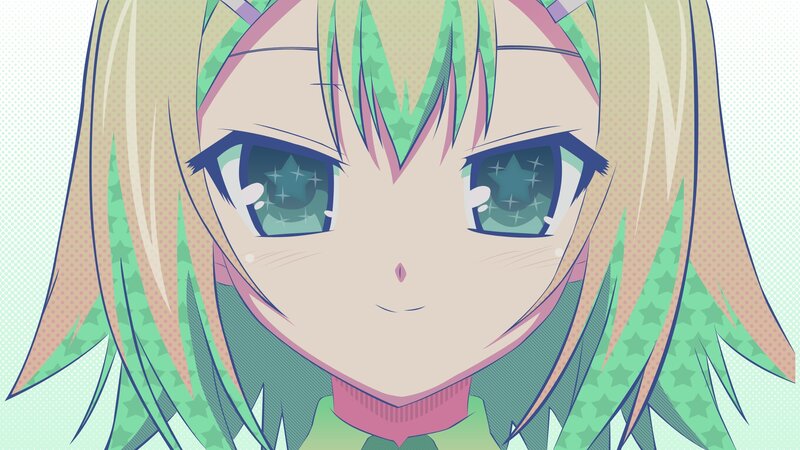 anime girl with star eyes