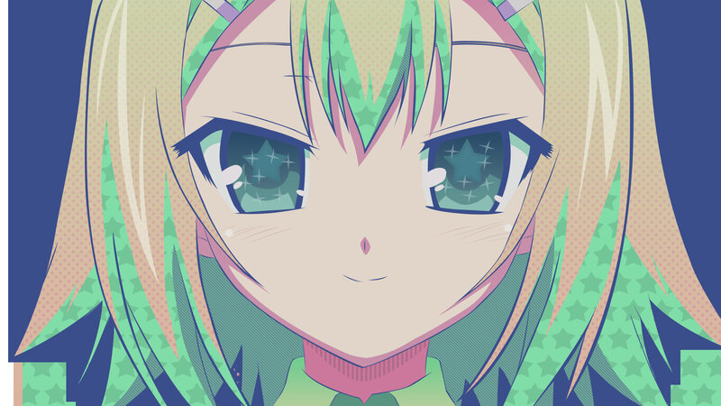 anime girl with star eyes