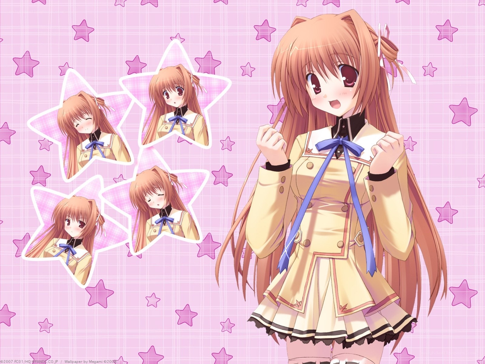 Anime girl with star frames