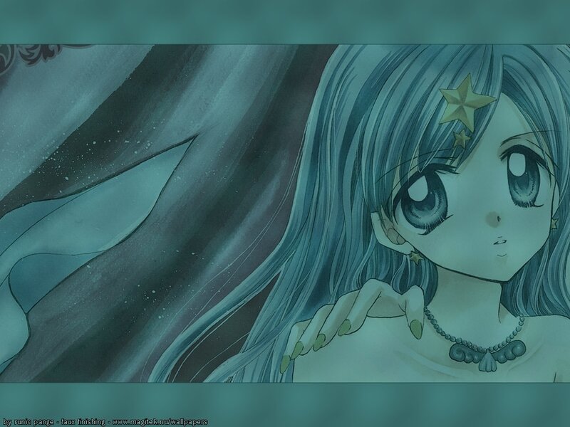anime girl with star hair