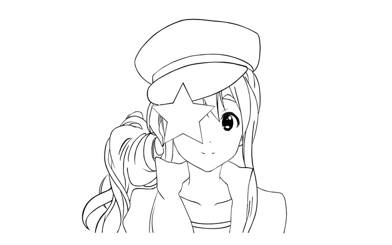anime girl with star mask
