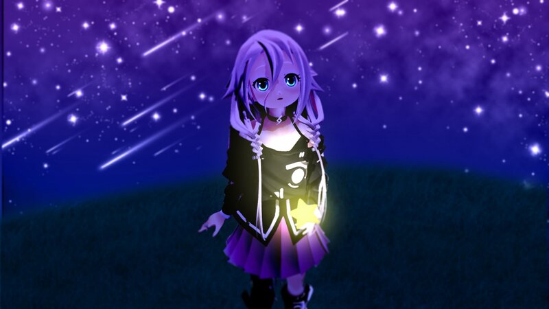 Anime Girl with Star — Purple