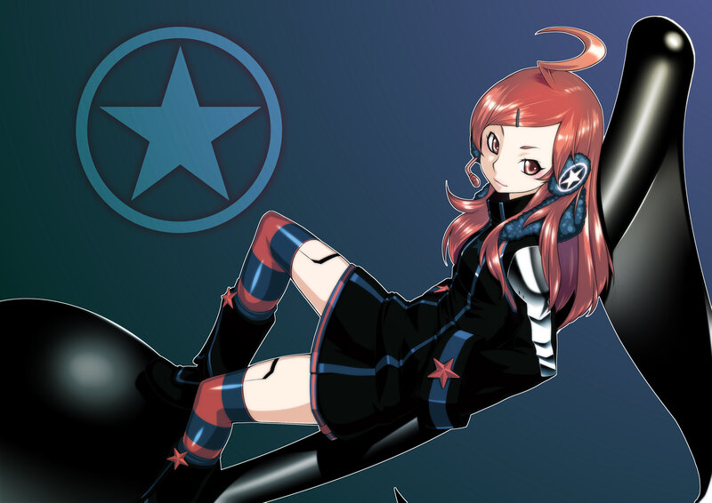 anime girl with star symbol
