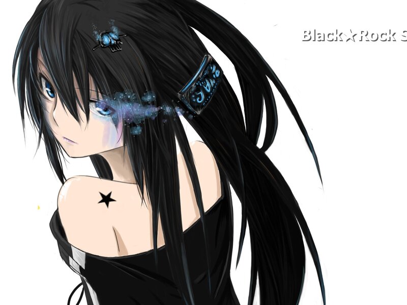 anime girl with star tattoo