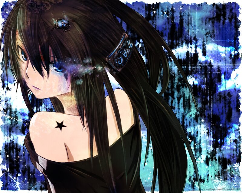 anime girl with star tattoo