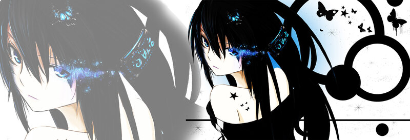 anime girl with star tattoos
