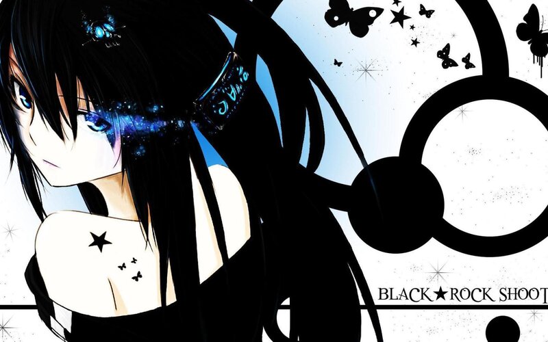anime girl with star tattoos