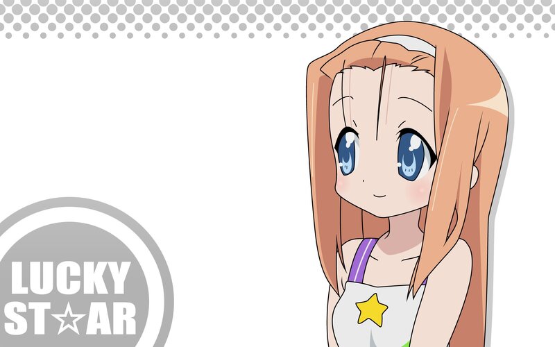 Anime Girl with Star — White, Cheerful