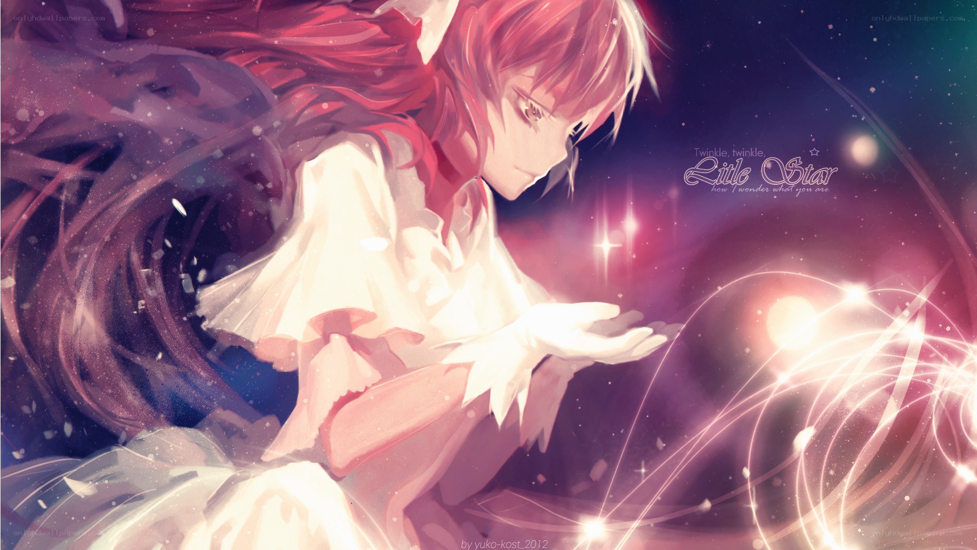 anime girl with starlight