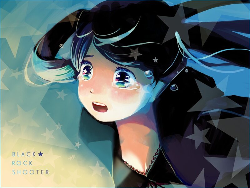 anime girl with starry background