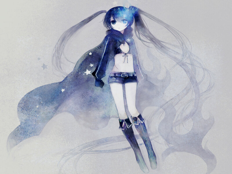 Anime Girl with Starry Cloak — Blue