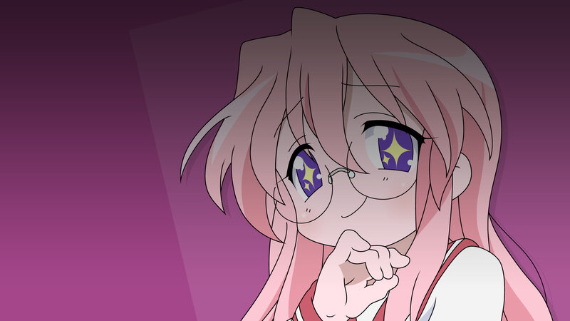 anime girl with starry eyes