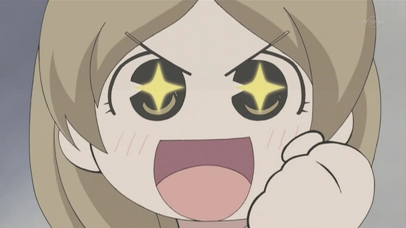 anime girl with starry eyes