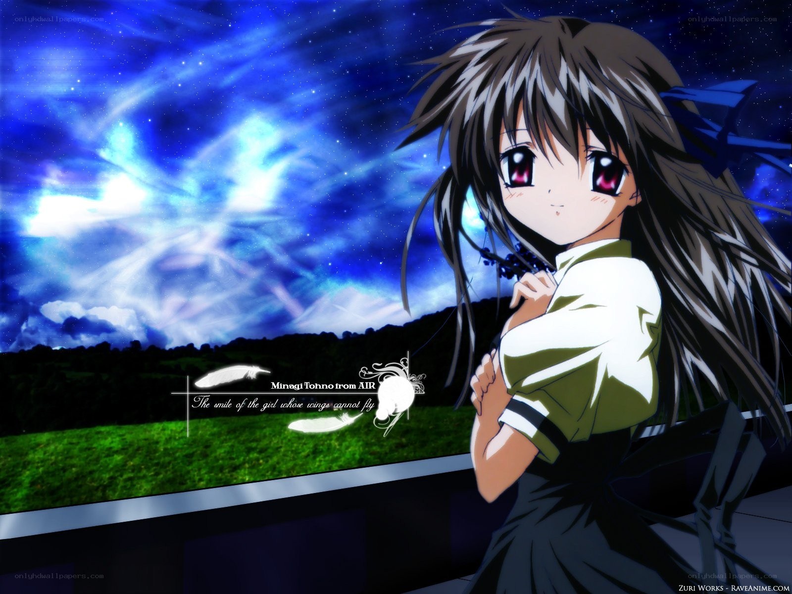 Anime girl with starry sky