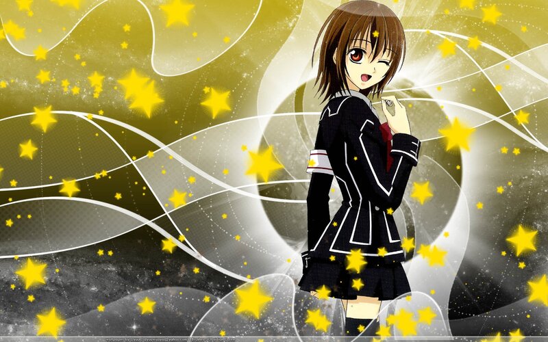anime girl with stars