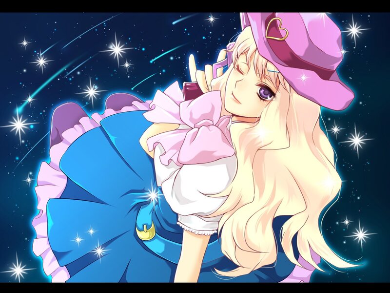 anime girl with stars
