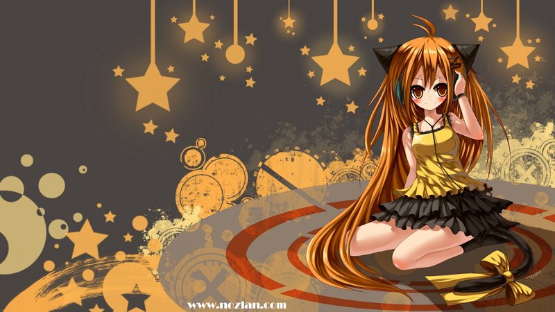 anime girl with stars