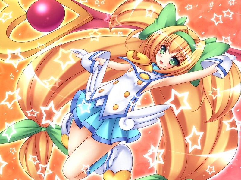 anime girl with stars