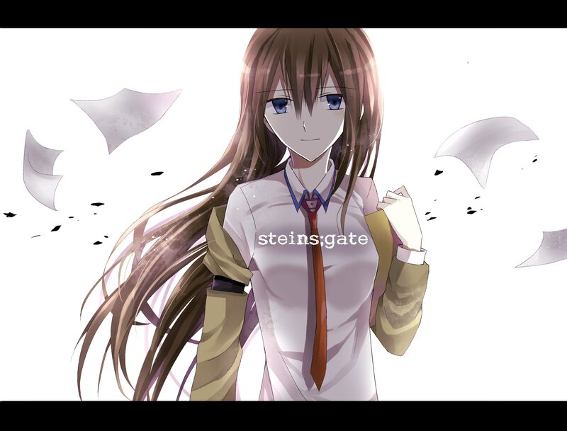 Anime girl with steins;gate text