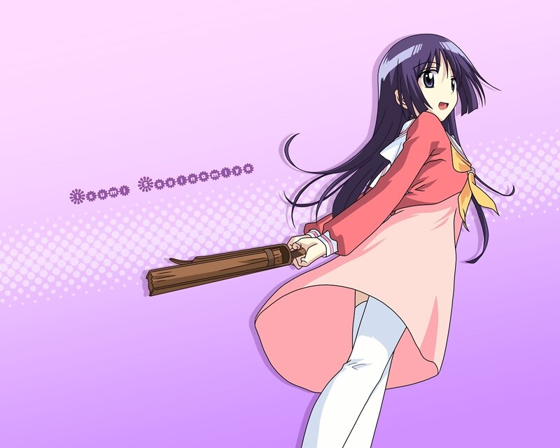 Anime Girl with Stick — Purple