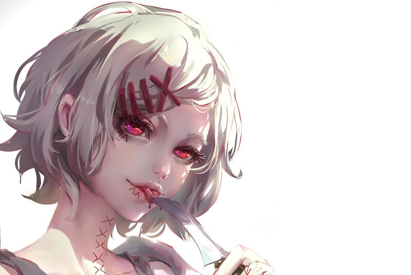 Anime Girl with Stitches