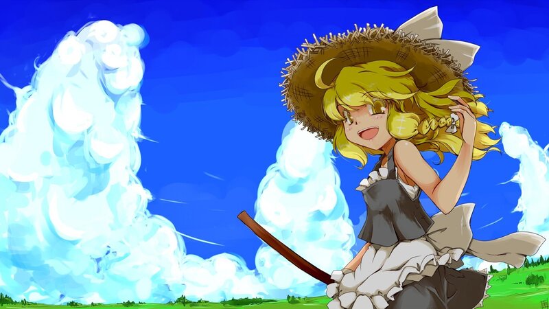 Anime girl with straw hat