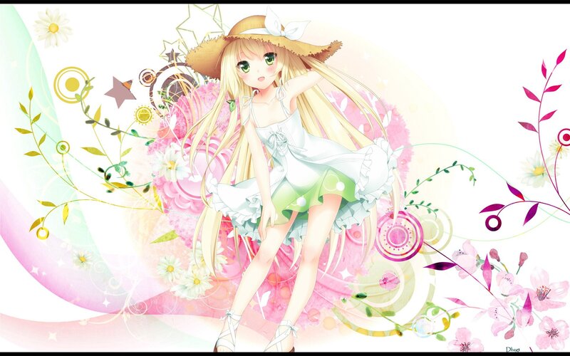 Anime girl with straw hat