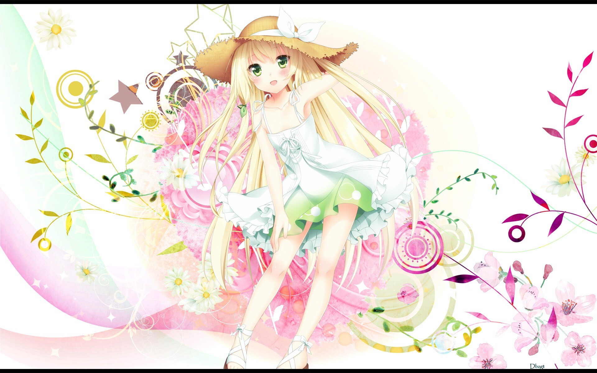 Anime girl with straw hat