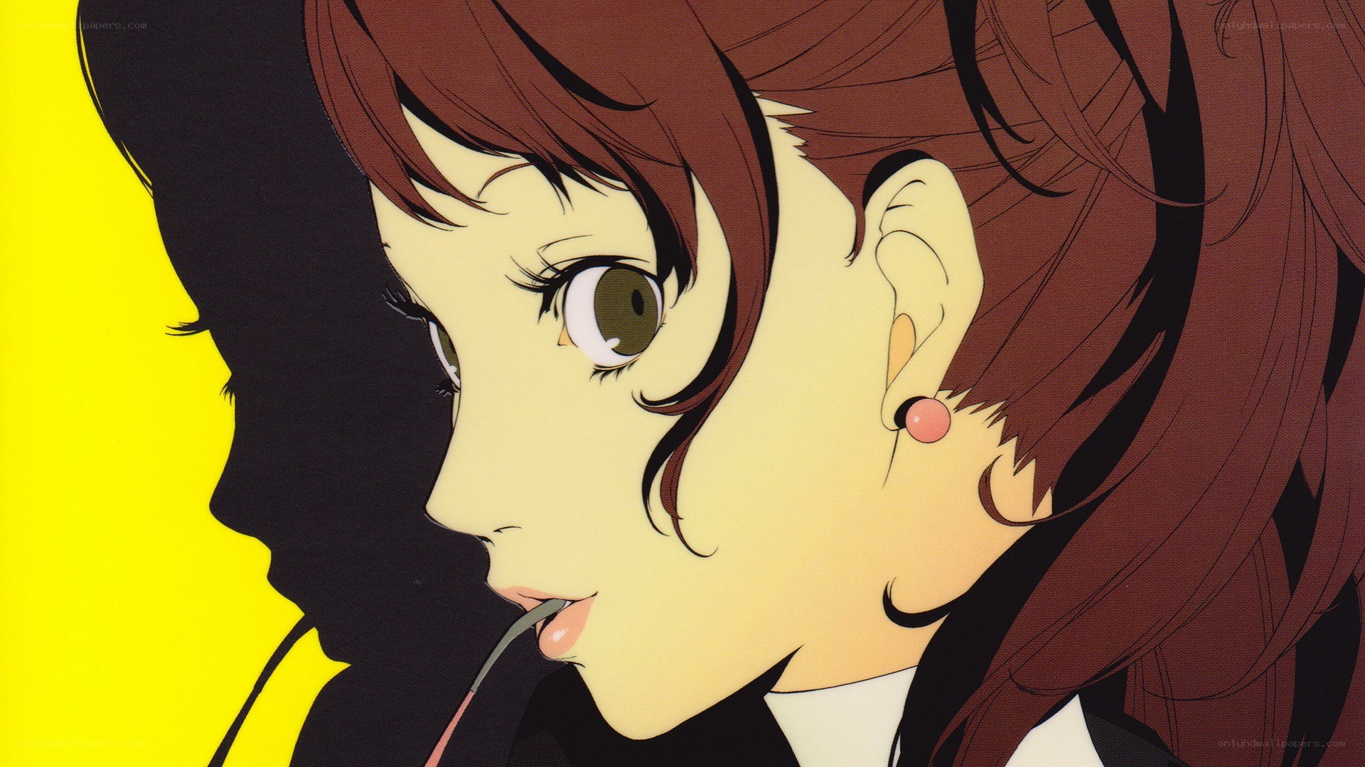 anime girl with straw