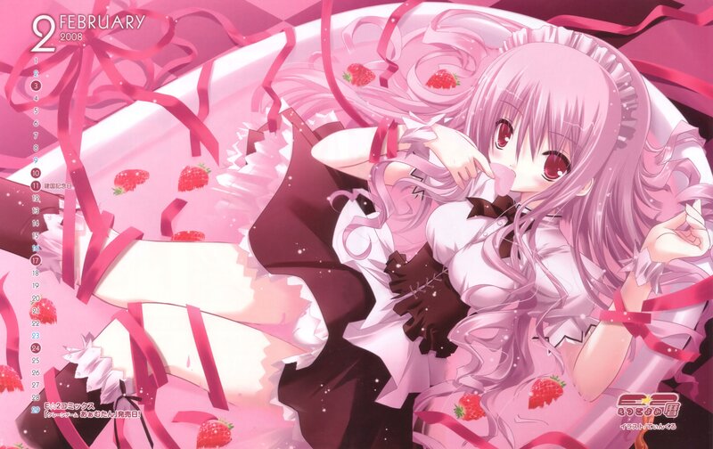 anime girl with strawberries