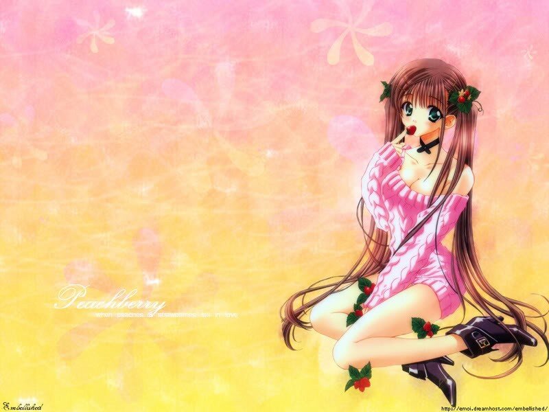 Anime girl with strawberries