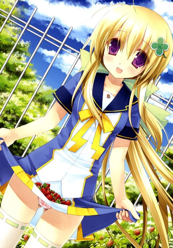 Anime girl with strawberries