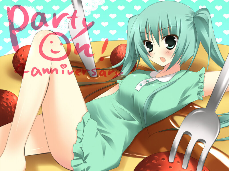 anime girl with strawberries