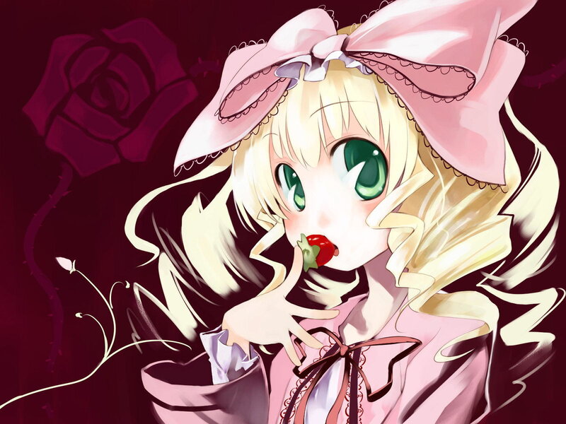 anime girl with strawberry