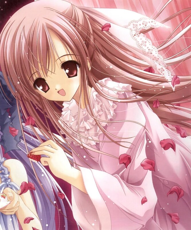 anime girl with strawberry