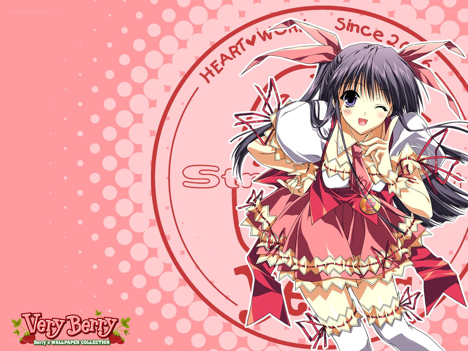 anime girl with strawberry theme
