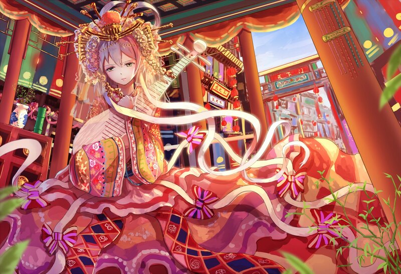 Anime Girl with String Instrument