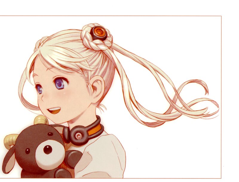 anime girl with stuffed animal