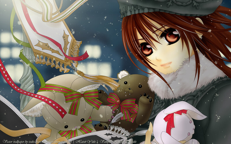 Anime Girl with Stuffed Animals — Brown, Calm