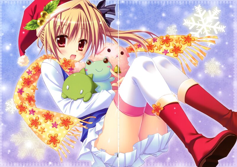 Anime Girl with Stuffed Animals — Purple