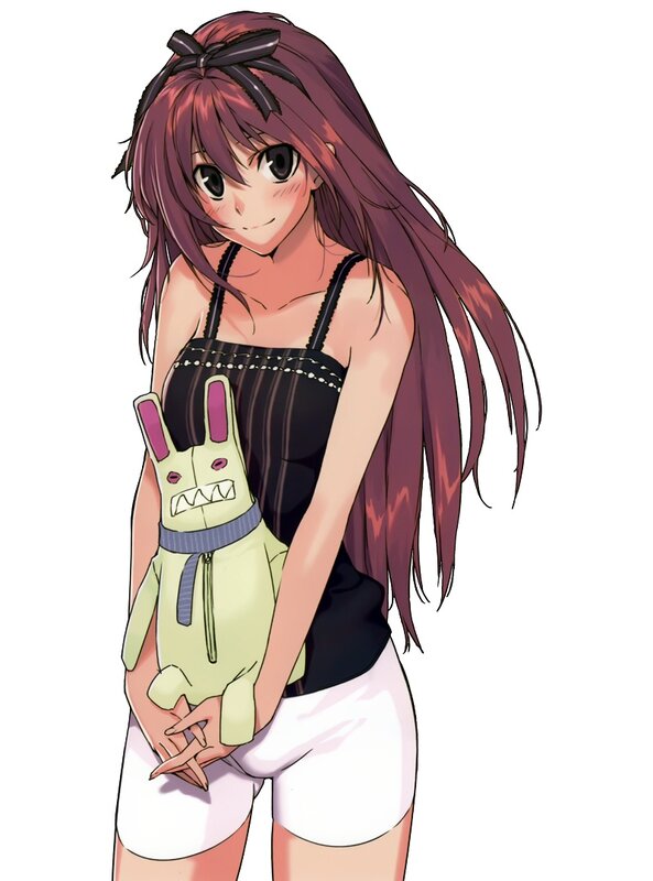 anime girl with stuffed toy