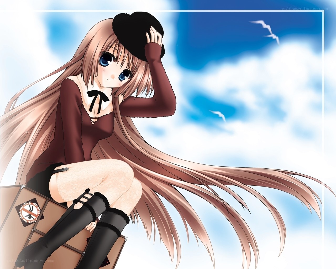Anime girl with suitcase