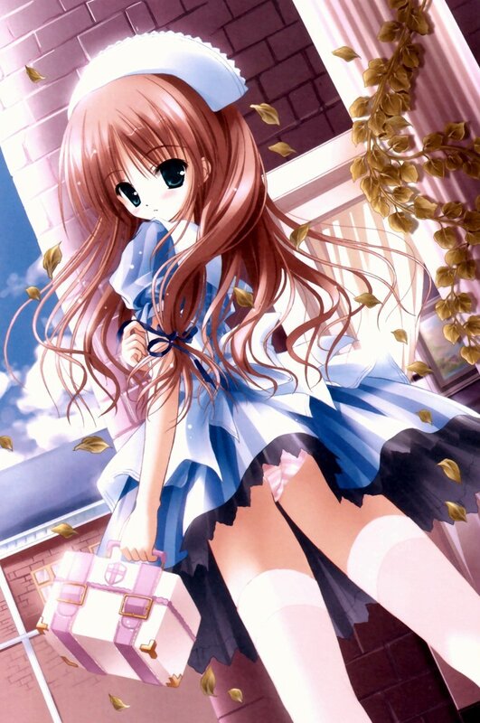 anime girl with suitcase