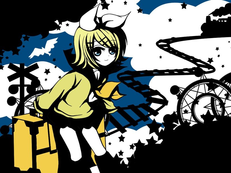 anime girl with suitcase