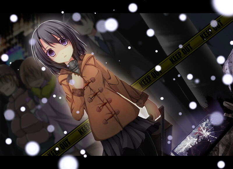 Anime Girl with Suitcase — Brown, Dramatic