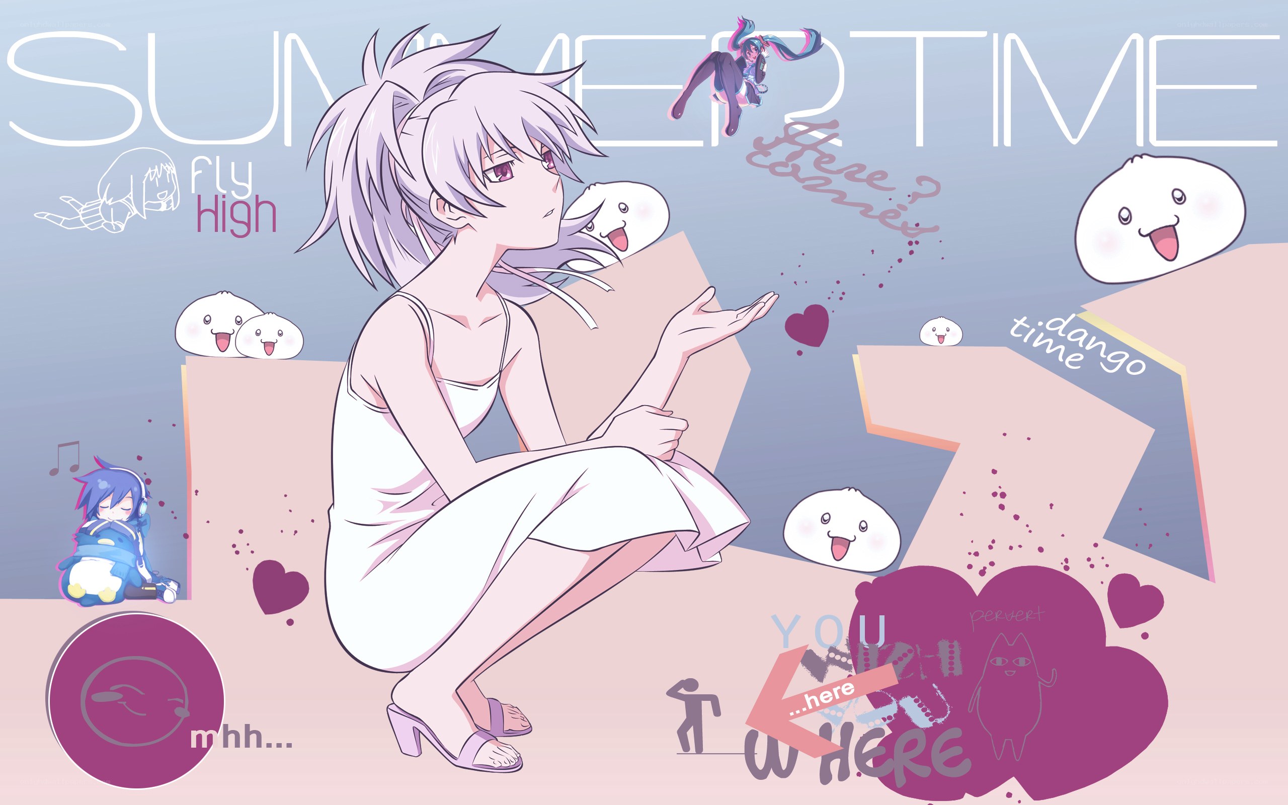 Anime girl with summer theme