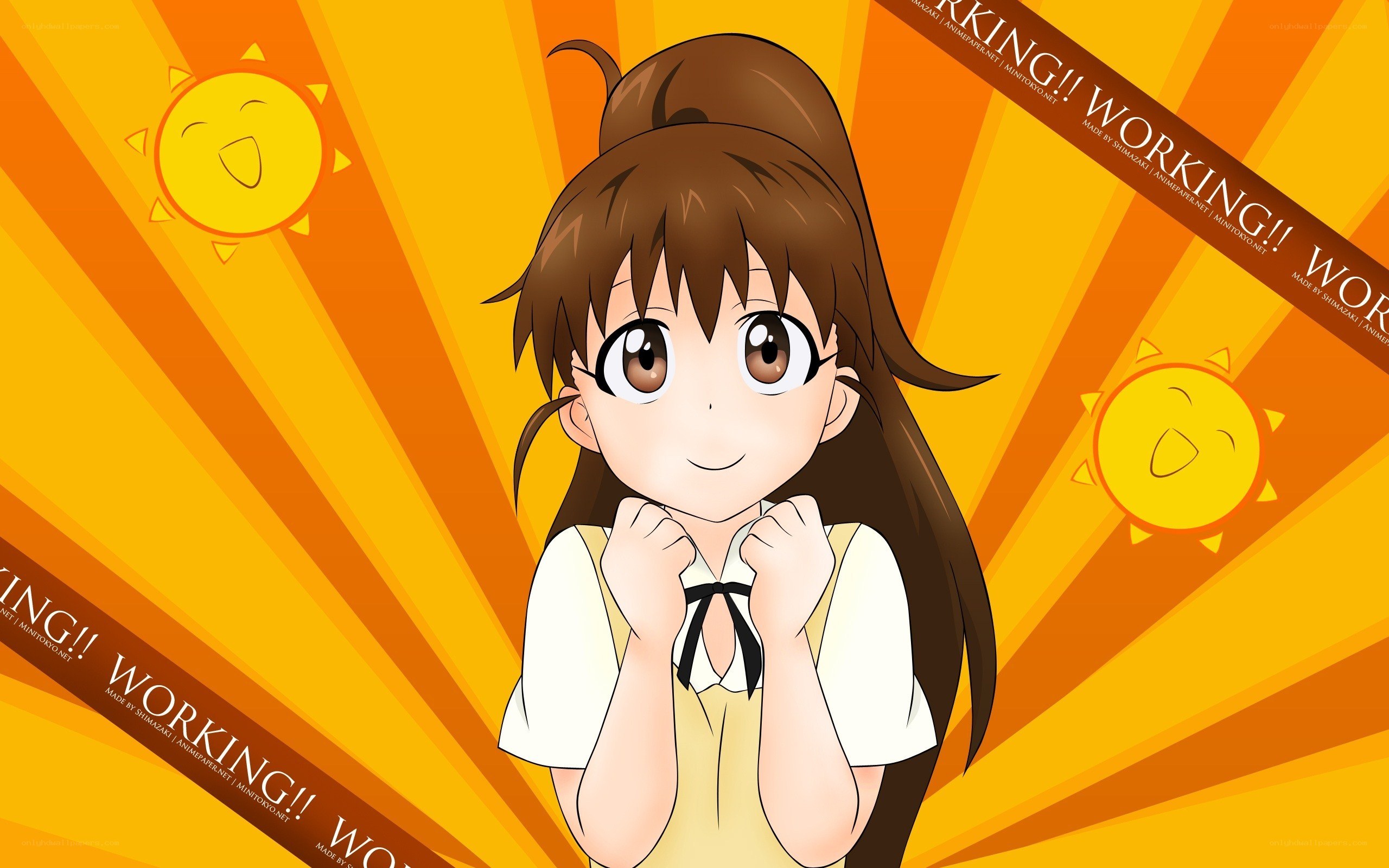 anime girl with sun background