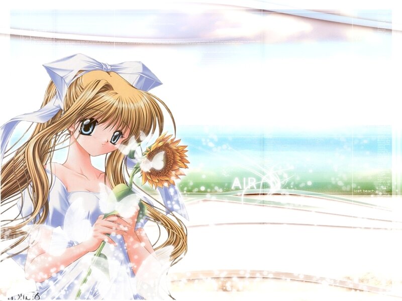 Anime girl with sunflower